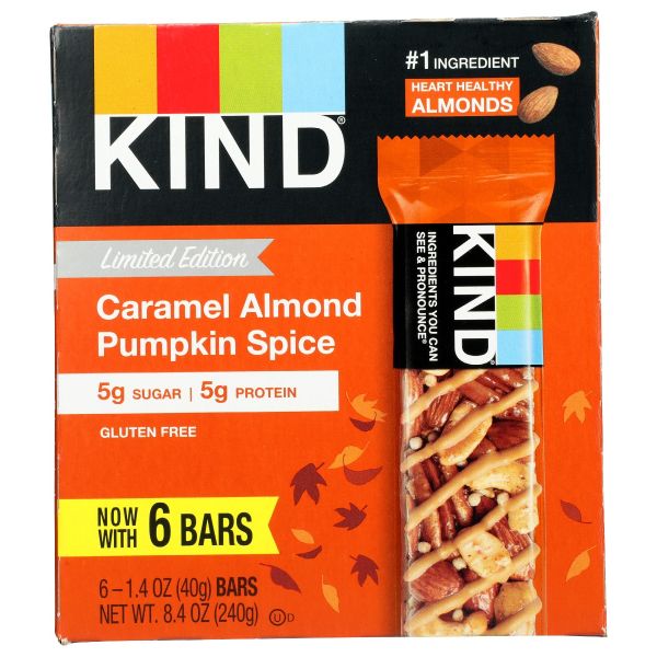 KIND: Caramel Almond Pumpkin Spice 6 Count Bars, 8.4 oz