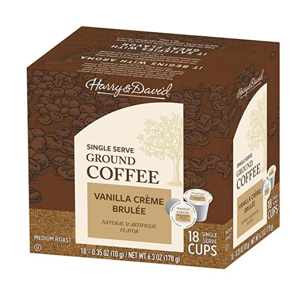 HARRY & DAVID: Vanilla Creme Brulée Single Serve Coffee, 18 pc