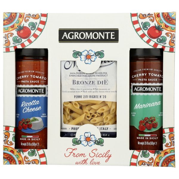 AGROMONTE: Pasta And Pasta Sauce Gift Box, 1 ct