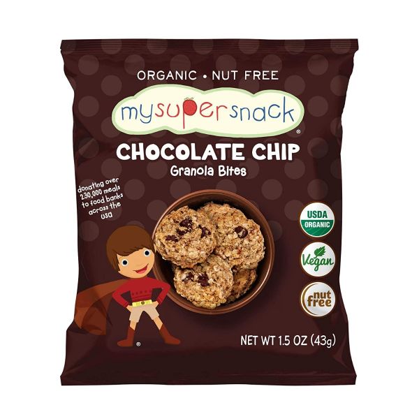 MYSUPERSNACK: Chocolate Chip Organic Granola Bites, 1.5 oz