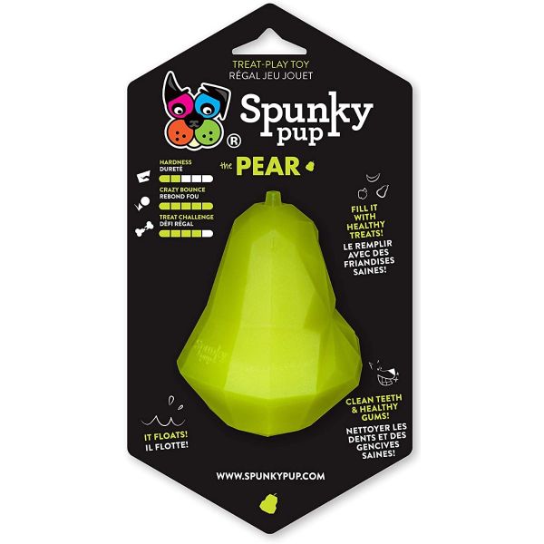 SPUNKY PUP: Holding Treat Play Dog Toy Pear, 1 ea