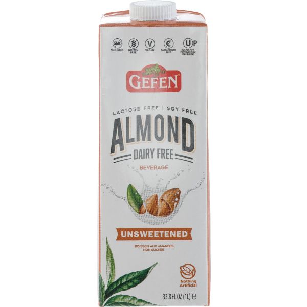 GEFEN: Unsweetened Almond Milk, 33.8 fo