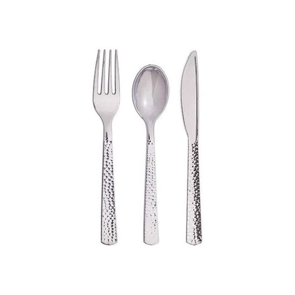 SENSATIONS: Metallic Assorted Plastic Cutlery, 24 ea