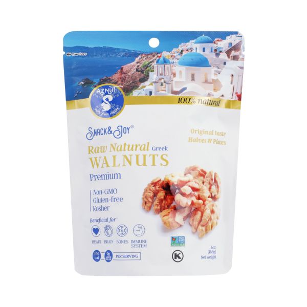 AZNUT: Raw Natural Greek Walnuts, 6 oz