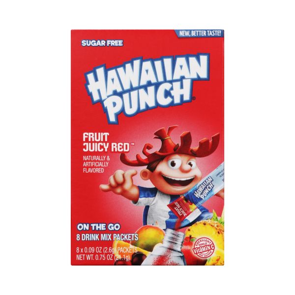 HAWAIIAN PUNCH: Fruit Juicy Red On The Go 8 Drink Mix Packets, 0.75 oz