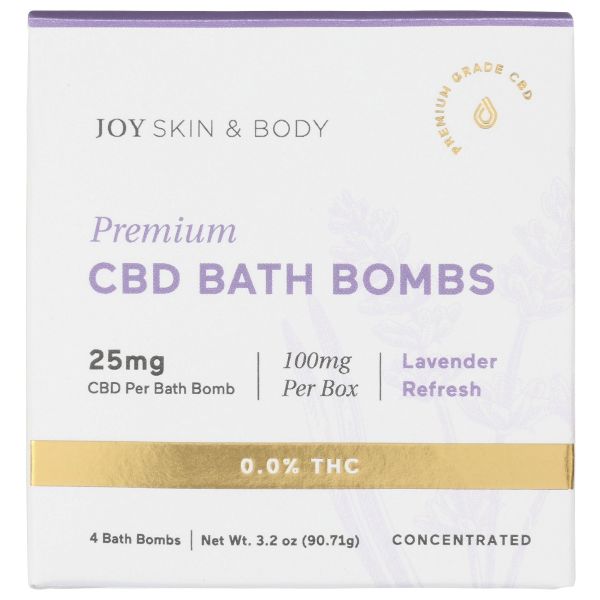JOY ORGANICS: Lavender CBD Bath Bombs, 3.2 oz