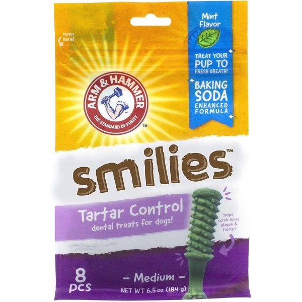 ARM & HAMMER: Smilies Tartar Control Dental Treats For Dogs, 8 pc
