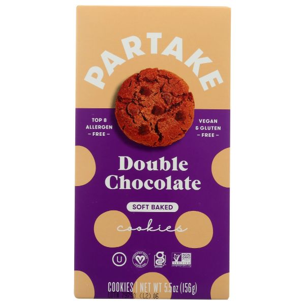 PARTAKE FOODS: Soft Baked Double Chocolate Cookies, 5.5 oz