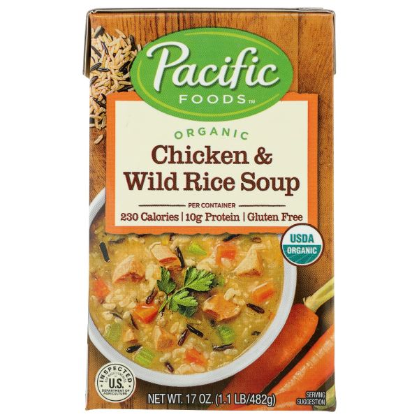 PACIFIC FOODS: Organic Chicken & Wild Rice Soup, 17 oz