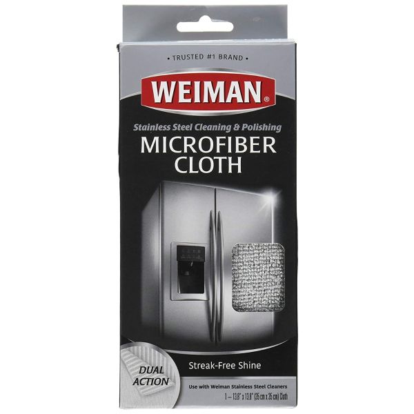 WEIMAN: Microfiber Cloth Stainless Steel Cleaners & Polishes, 1 ea