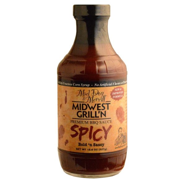 MDDOG&MER: Spicy Midwest Grill Premium BBQ Sauce, 18.6 oz