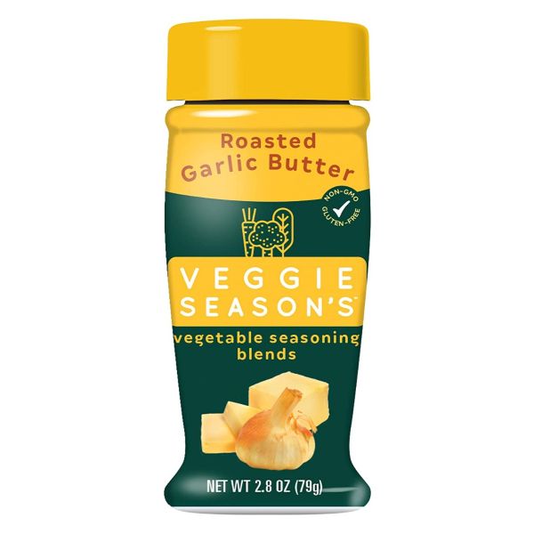 VEGGIE SEASONS: Roasted Garlic Butter Vegetable Seasoning Blends, 2.8 oz