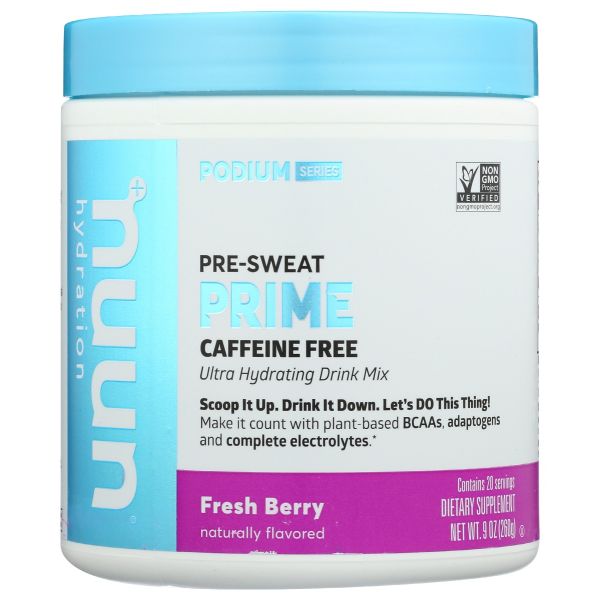 NUUN: Pre Sweat Prime Caffeine Free Fresh Berry, 9 oz