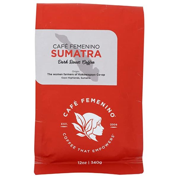 CAFE FEMENINO COFFEE: Sumatra Dark Roast Coffee, 12 oz