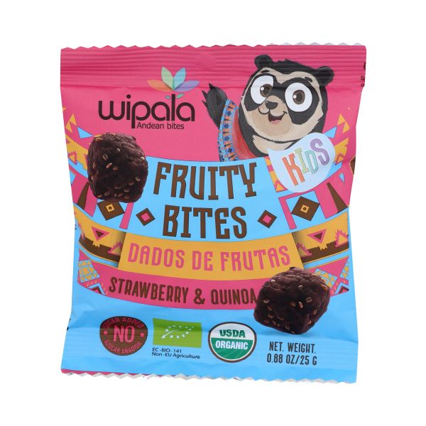 WIPALA: Kids Organic Strawberry And Quinoa Fruity Andean Bites, 0.88 oz
