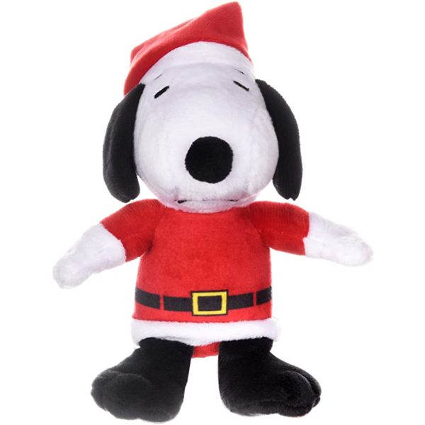 PEANUTS HOLIDAY: Holiday Snoopy Santa Plush Dog Toy with Squeaker, 1 ea