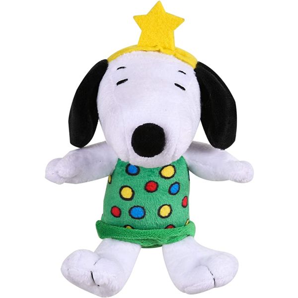 PEANUTS HOLIDAY: Holiday Snoopy Christmas Tree Plush Dog Toy with Squeaker, 1 ea