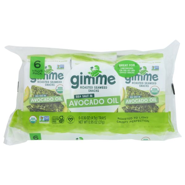 GIMME: Seaweed Sea Salt Avocado Oil 6 Pack, 0.95 oz