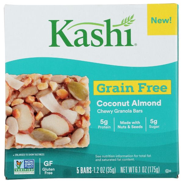 KASHI: Grain Free Coconut Almond Chewy Granola Bars 5 Count Box, 6.1 oz