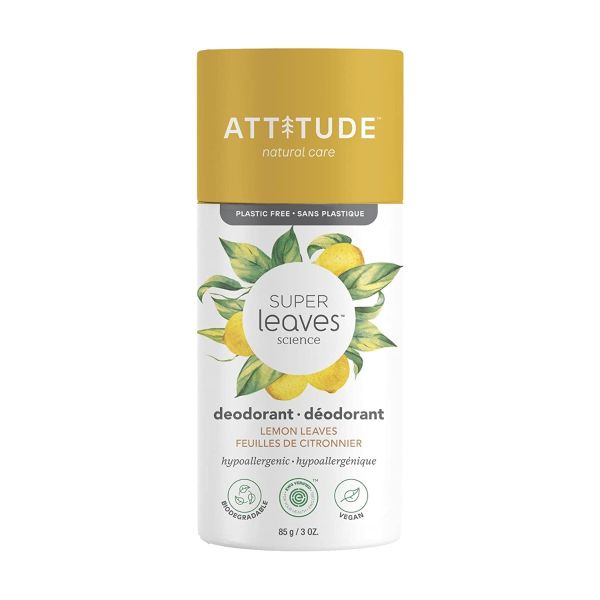 ATTITUDE: Super Leaves Lemon Leaves Deodorant, 3 oz