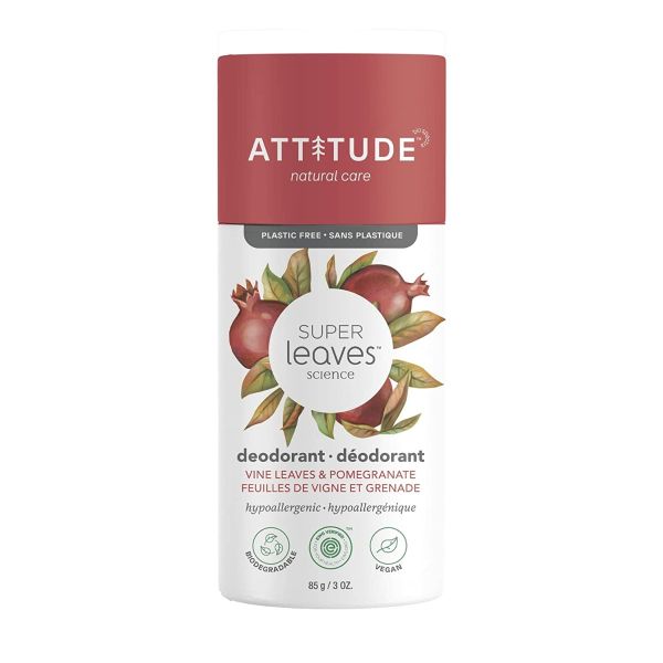 ATTITUDE: Vine Leaves & Pomegranate Deodorant, 3 oz