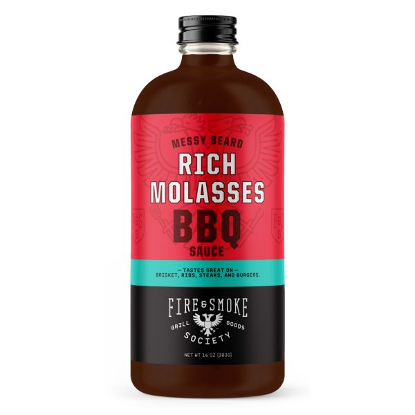 FIRE AND SMOKE: Messy Beard Rich Molasses Bbq Sauce, 16 oz