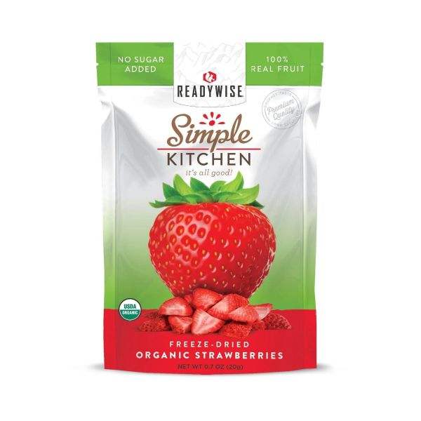SIMPLE KITCHEN: Freeze Dried Organic Strawberries Pouch, 0.7 oz