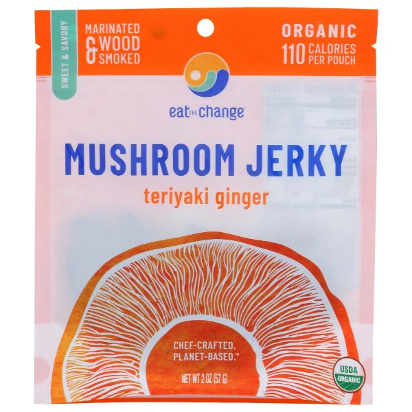 EAT THE CHANGE: Organic Teriyaki Ginger Mushroom Jerky, 2 oz