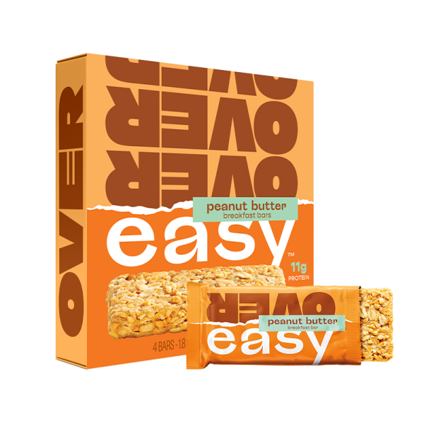 OVER EASY: Peanut Butter Breakfast Bars 4 Count Box, 7.2 oz