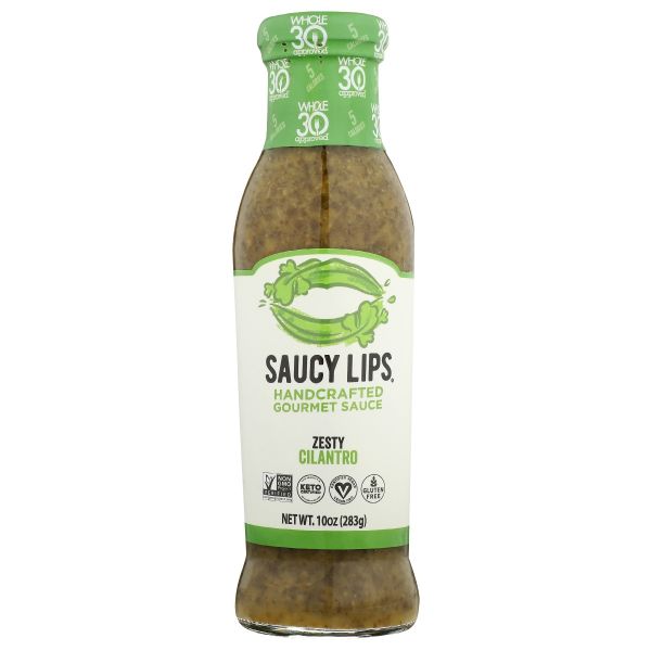 SAUCY LIPS: Zesty Cilantro Handcrafted Gourmet Sauce, 10 oz