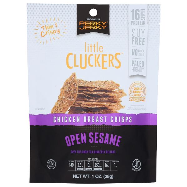 PERKY JERKY: Little Cluckers Open Sesame Chicken Breast Crisps, 1 oz