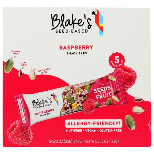 BLAKES SEED BASED: Raspberry Snack Bars 5Ct, 6.15 oz