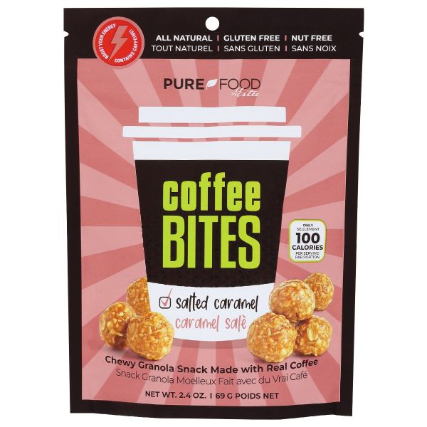PURE FOOD BY ESTEE: Salted Caramel Coffee Bites Granola, 2.4 oz