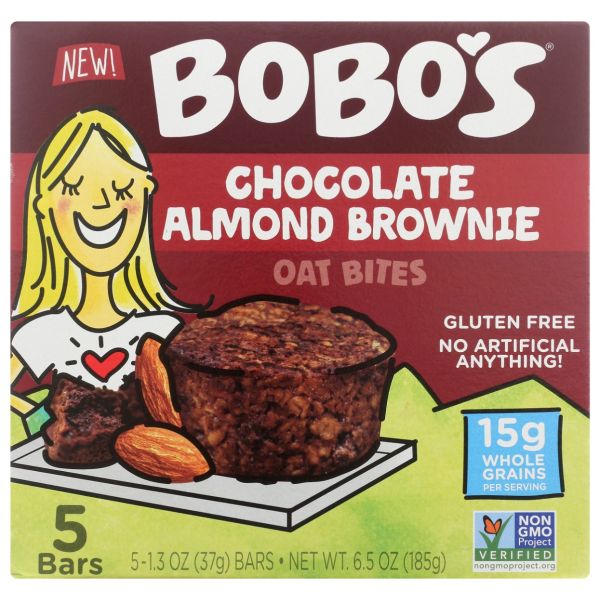 BOBOS OAT BARS: Chocolate Almond Brownie Oat Bites, 6.5 oz