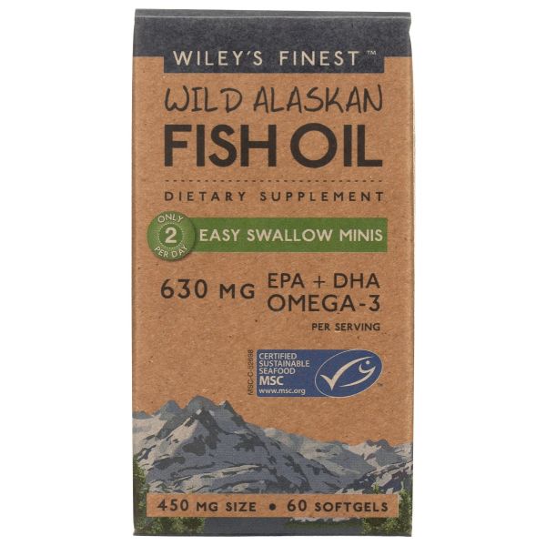WILEYS FINEST: Easy Swallow Minis Wild Alaskan Fish Oil, 60 sg