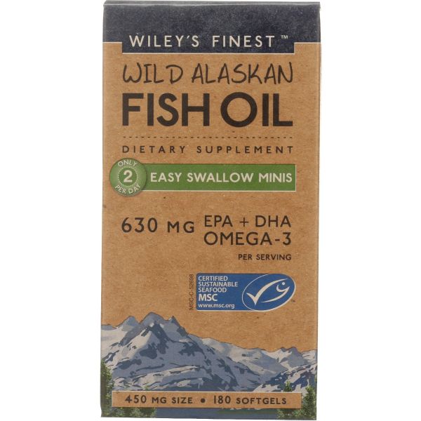 WILEYS FINEST: Easy Swallow Minis Wild Alaskan Fish Oil, 180 sg