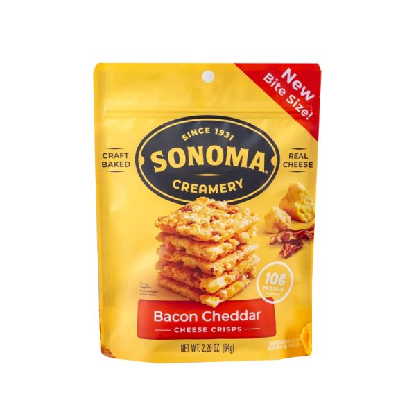 SONOMA CREAMERY: Crisps Bacon Cheddar, 2.25 OZ