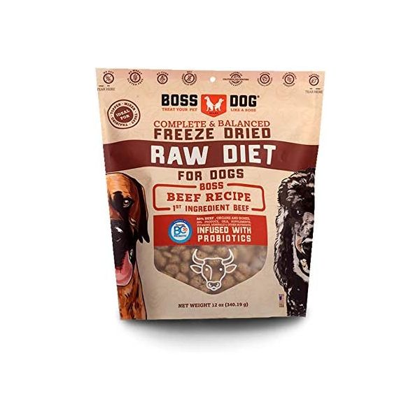 BOSS DOG BRAND INC: Beef Recipe Freeze Dried Raw Diet For Dogs, 12 oz
