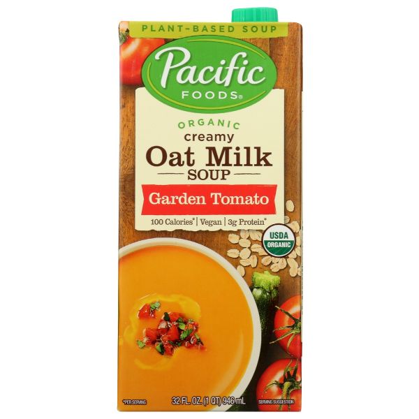 PACIFIC FOODS: Organic Creamy Oat Milk Garden Tomato Soup, 32 oz