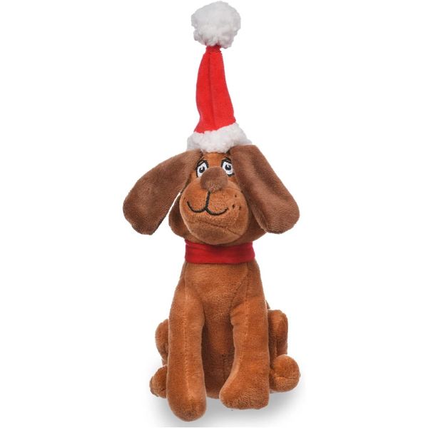 DR. SEUSS GRINCH: Grinch Max Santa Plush Figure Dog Toy, 1 pk