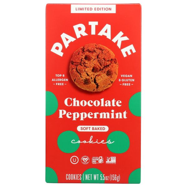 PARTAKE FOODS: Soft Baked Chocolate Peppermint Cookies, 5.5 oz