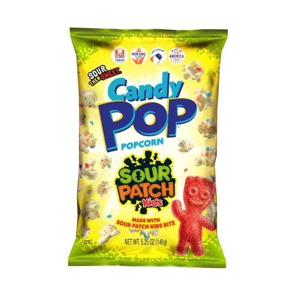 CANDY POP POPCORN: Sour Patch Candy Pop Popcorn, 5.25 oz