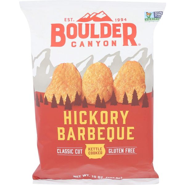 BOULDER CANYON: Kettle Cooked Hickory Barbeque Classic Cut Chips, 10 oz