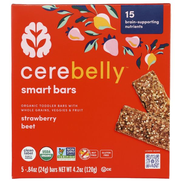 CEREBELLY: Strawberry Beet Smart Bars, 4.2 oz