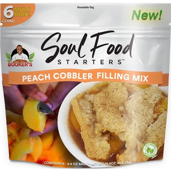 BOOKERS SOUL FOOD STARTER: Peach Cobbler Filling Mix, 14.4 OZ