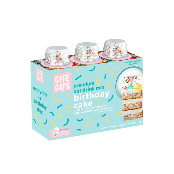 CAFE CAPS: Birthday Cake Premium Hot Drink Mix, 6 cu