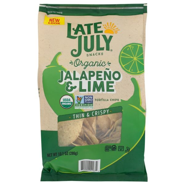 LATE JULY: Organic Restaurant Style Jalapeno Lime Tortilla Chips, 10.1 oz