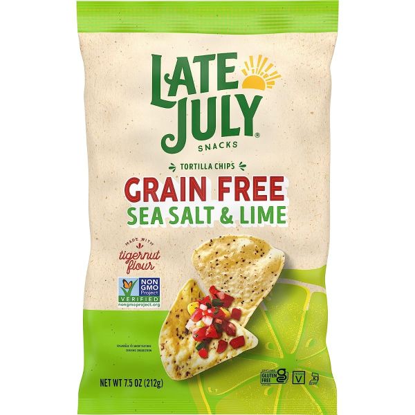 LATE JULY: Grain Free Sea Salt Lime Tortilla Chips, 7.5 oz