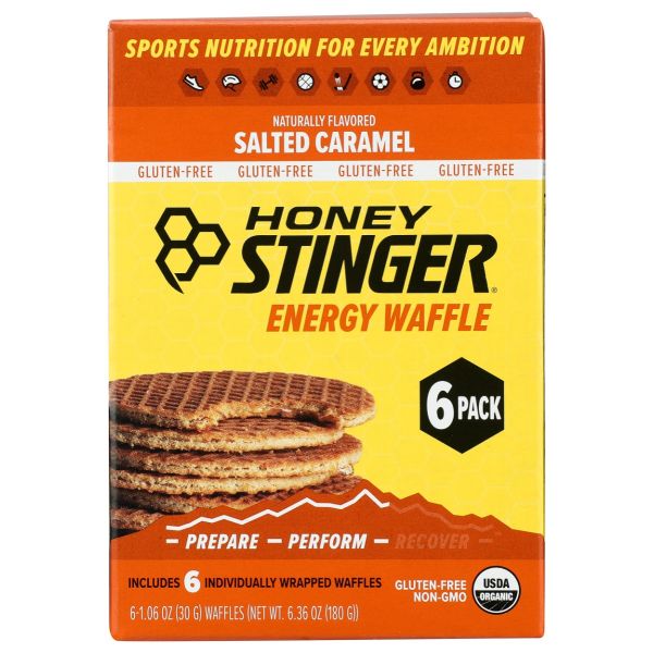 HONEY STINGER: Salted Caramel Waffle 6 Count, 6.36 oz