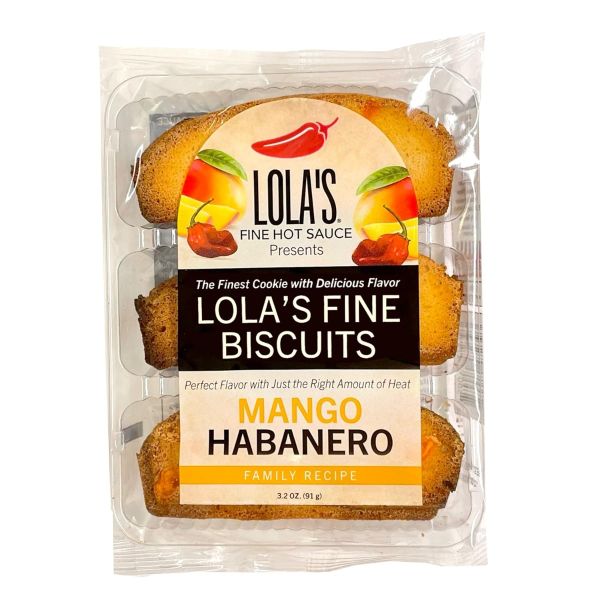 LOLAS FINE HOT SAUCE: Biscuit Mango Habanero, 3.2 oz